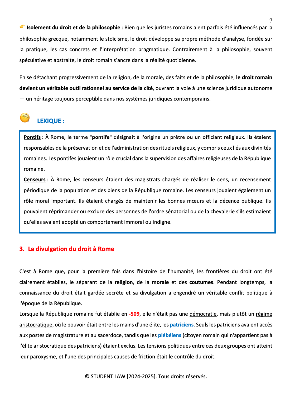 Introduction Historique au Droit - Cours synthétisé