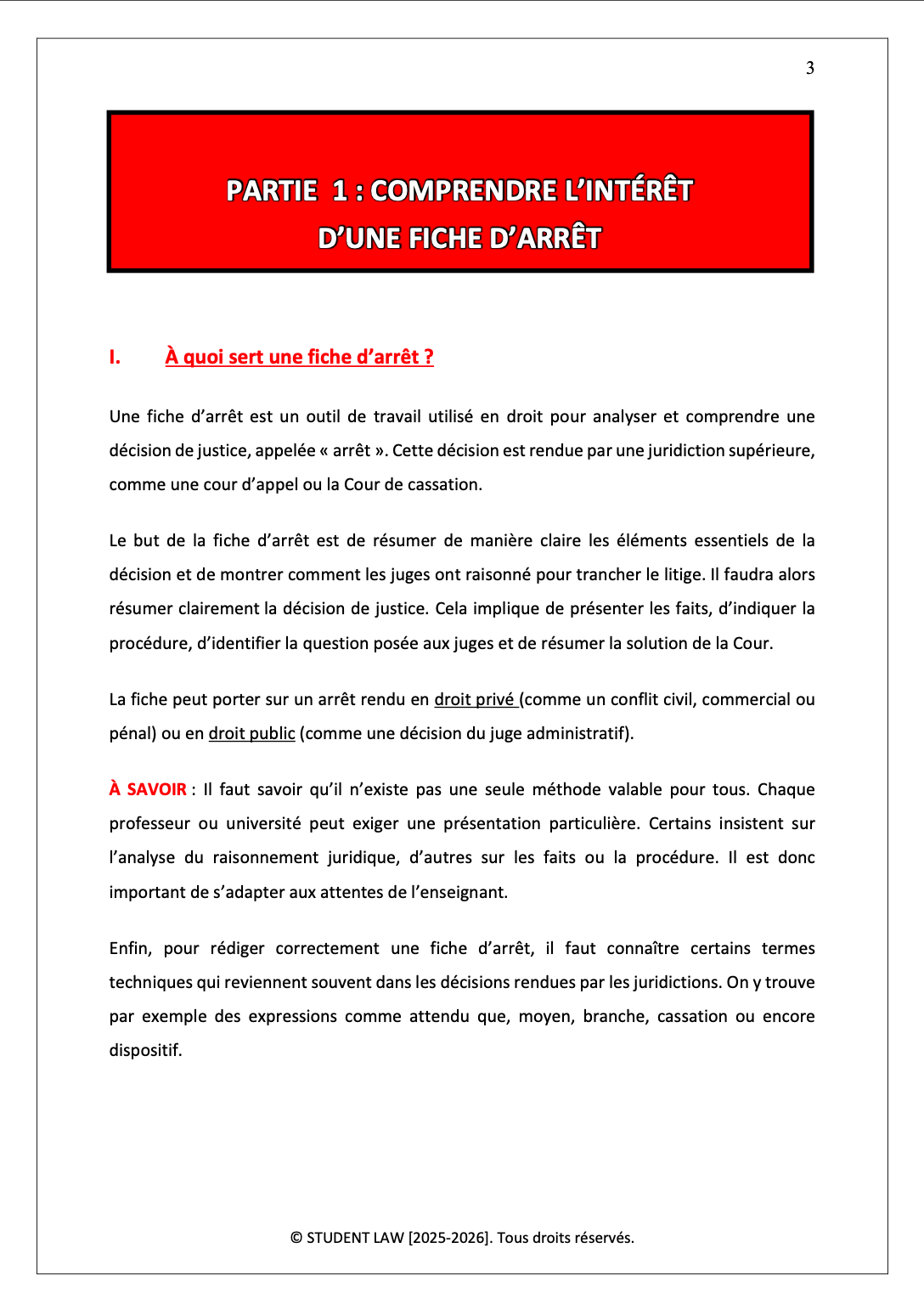 FICHE D'ARRÊT - MÉTHODO
