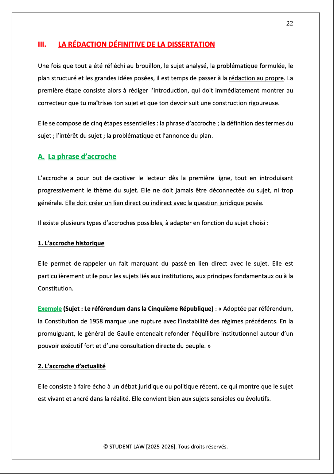 La Méthodologie de la dissertation juridique