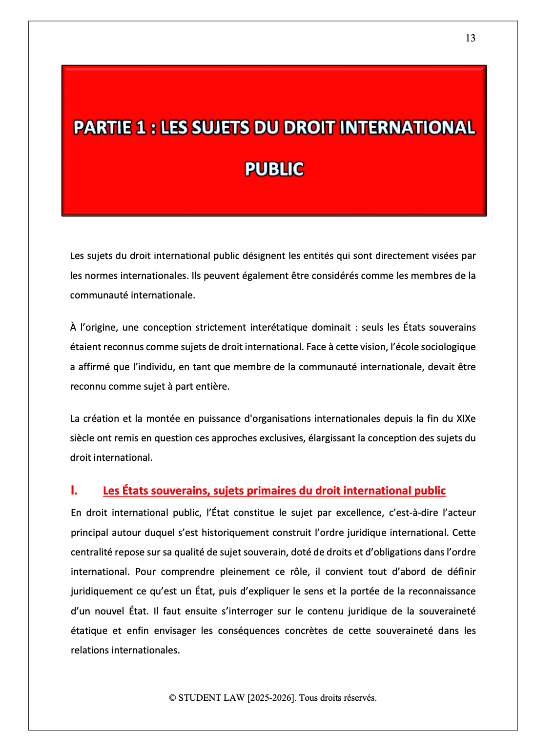 Relations internationales - Cours synthétisé