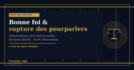 Rupture abusive des pourparlers et bonne foi : ce qu'il faut savoir | Cas pratique