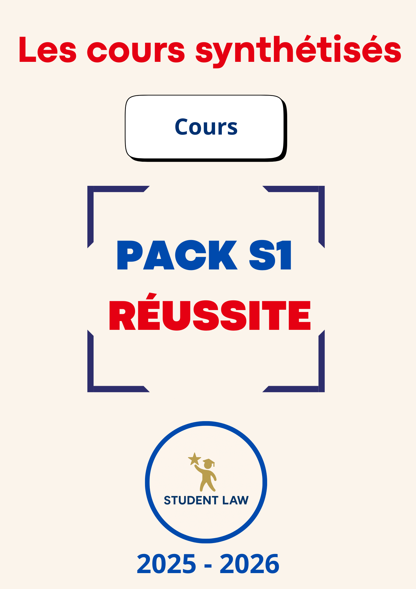 PACK S1 RÉUSSITE - Cours synthétisés