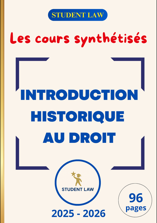 Introduction Historique au Droit - Cours synthétisé