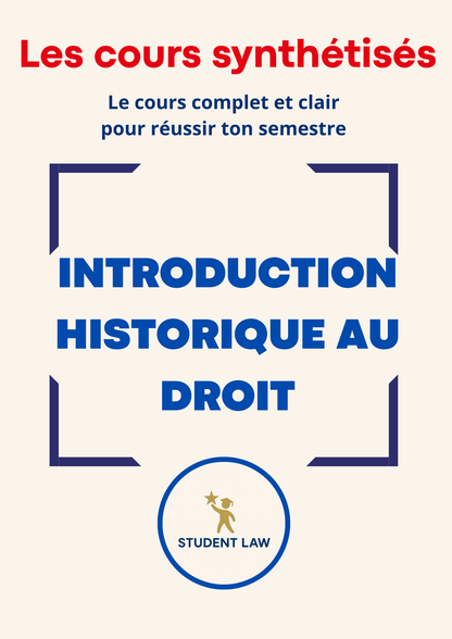 Introduction Historique au Droit - Cours synthétisé