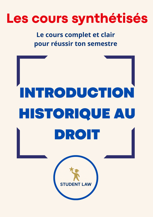 Introduction Historique au Droit - Cours synthétisé