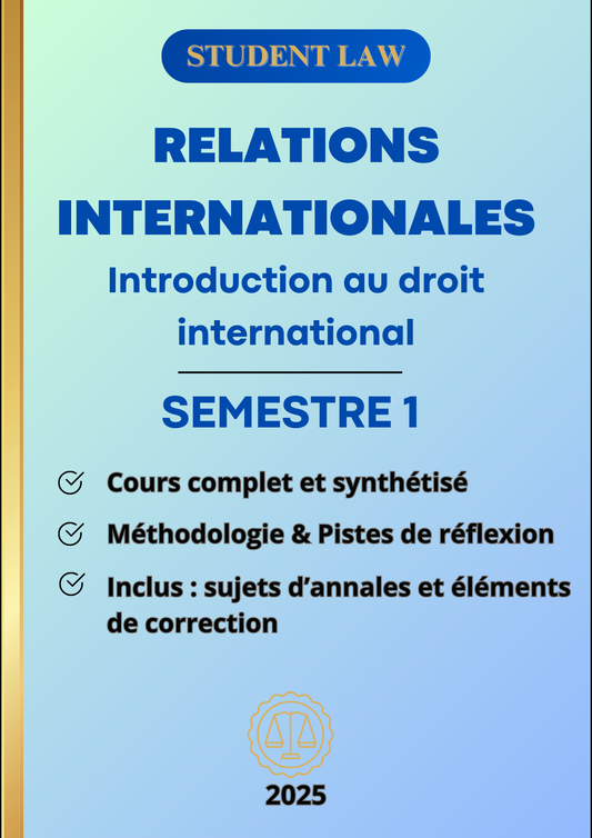 Relations internationales - Cours synthétisé