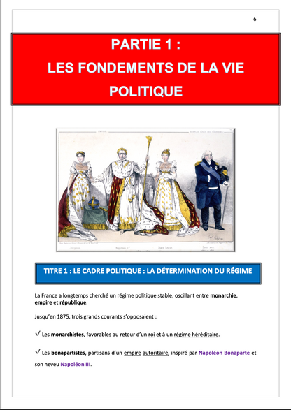 Histoire de la vie politique - Cours synthétisé