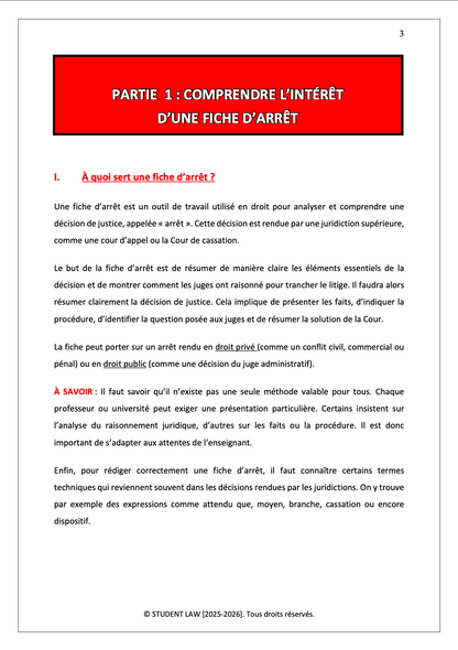 FICHE D'ARRÊT - MÉTHODO