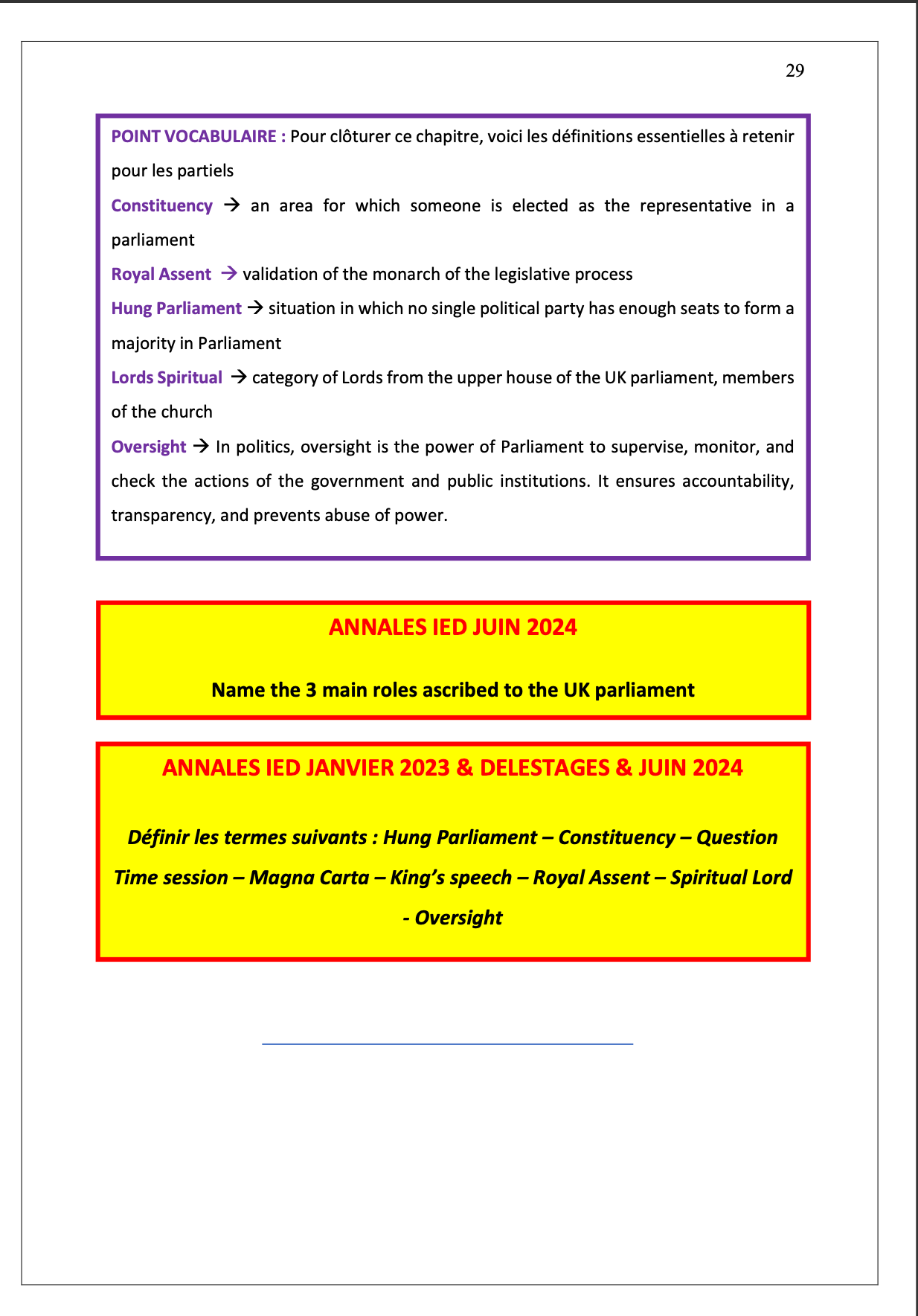 Anglais juridique - Cours synthétisé