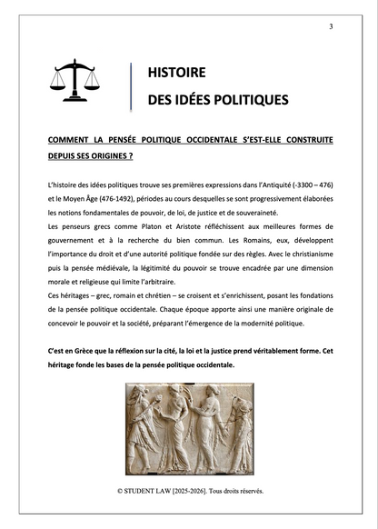 Histoire des Idées Politiques - Cours synthétisé