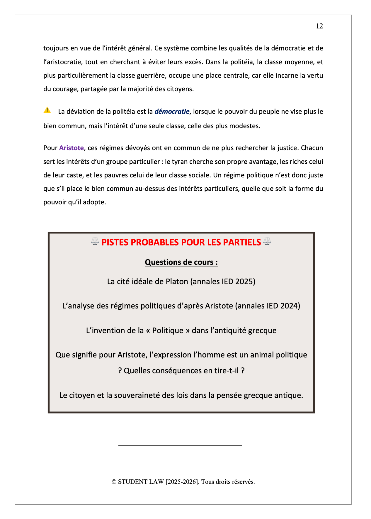 Histoire des Idées Politiques - Cours synthétisé