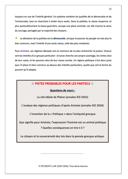Histoire des Idées Politiques - Cours synthétisé