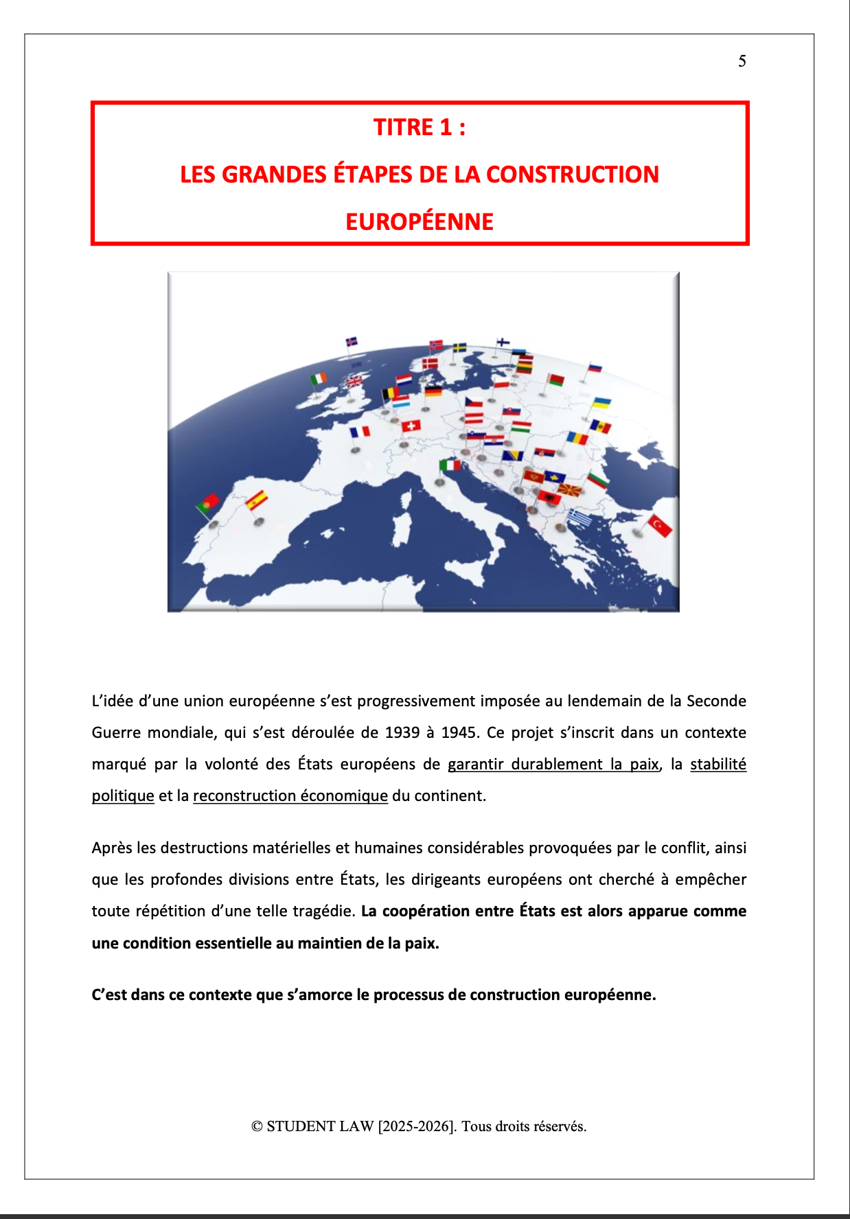 Droit Européen - Cours Synthétisé
