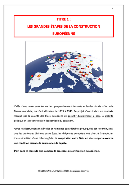Droit Européen - Cours Synthétisé