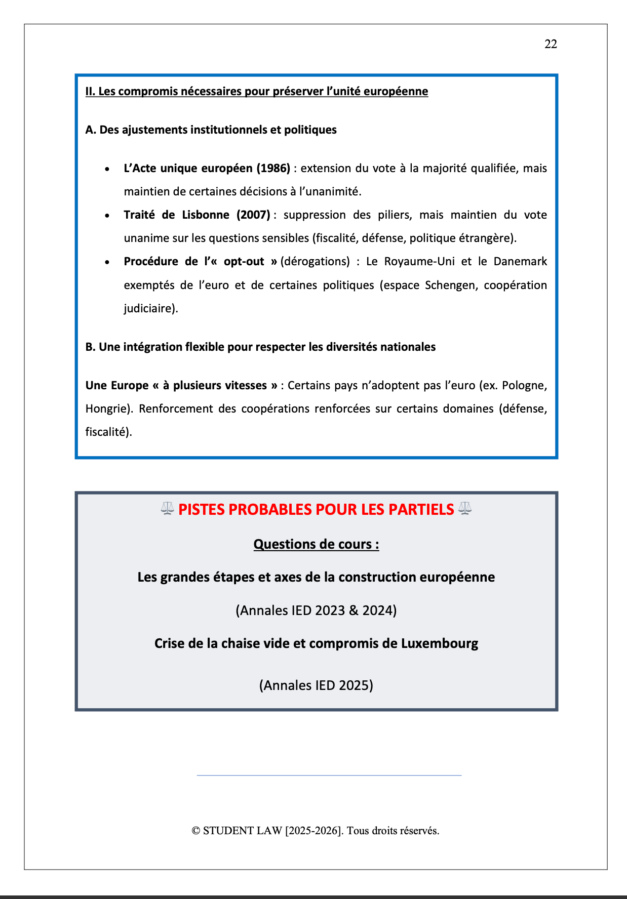 Droit Européen - Cours Synthétisé