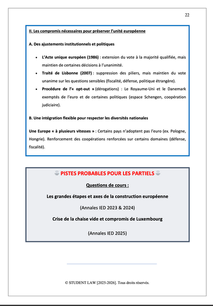 Droit Européen - Cours Synthétisé