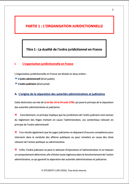 Institutions juridictionnelles - Cours Synthétisé