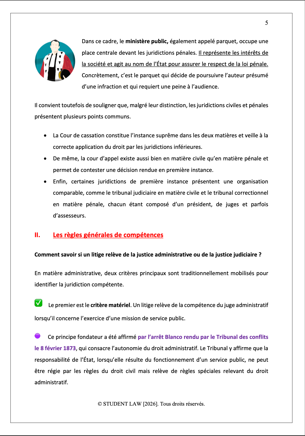 Institutions juridictionnelles - Cours Synthétisé