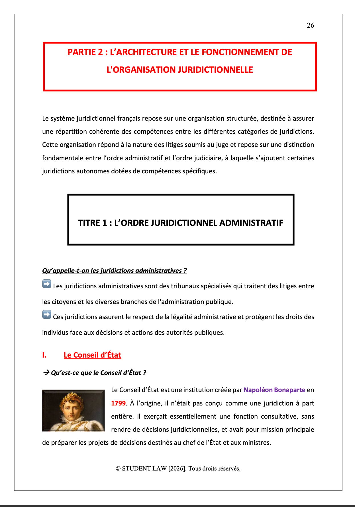 Institutions juridictionnelles - Cours Synthétisé