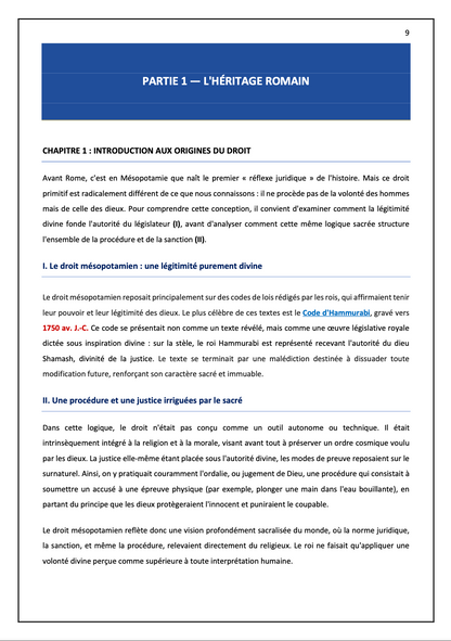 Intégral de révision - Introduction Historique au Droit (2026)
