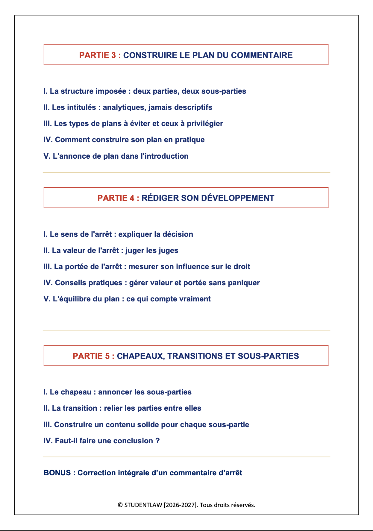 Méthodologie du Commentaire d'Arrêt — Licence de Droit (L1/L2)
