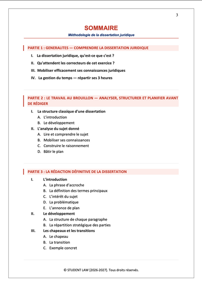 La Méthodologie de la Dissertation Juridique — L1/L2
