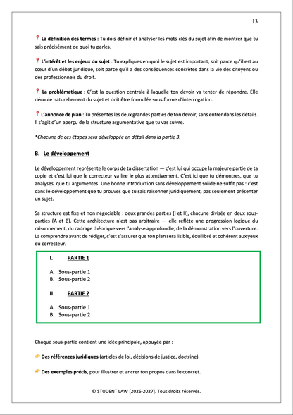 La Méthodologie de la Dissertation Juridique — L1/L2