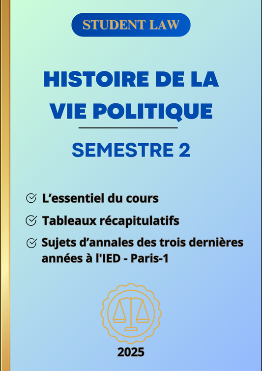 Histoire de la vie politique - Cours synthétisé